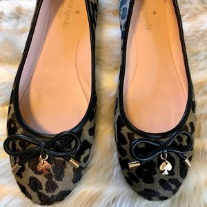 Kate Spade Ballet Flat. Gold Charm. Calf Hair. Size 6.5
